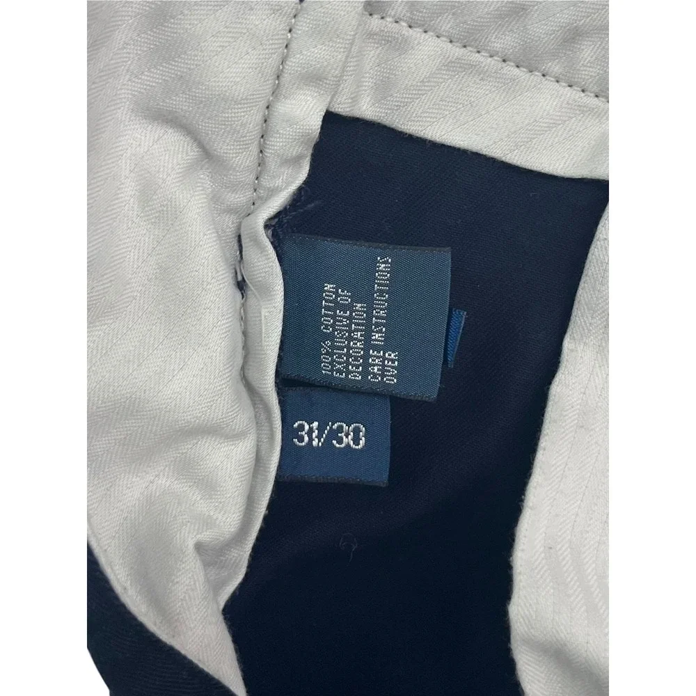 vtg 90s Polo Ralph Lauren 31x30 Navy Blue Ethan Pants Chino Cotton Pleated Mens
